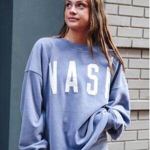 NASH Chelsea Oversized Crew Sweatshirt Slate Blue
